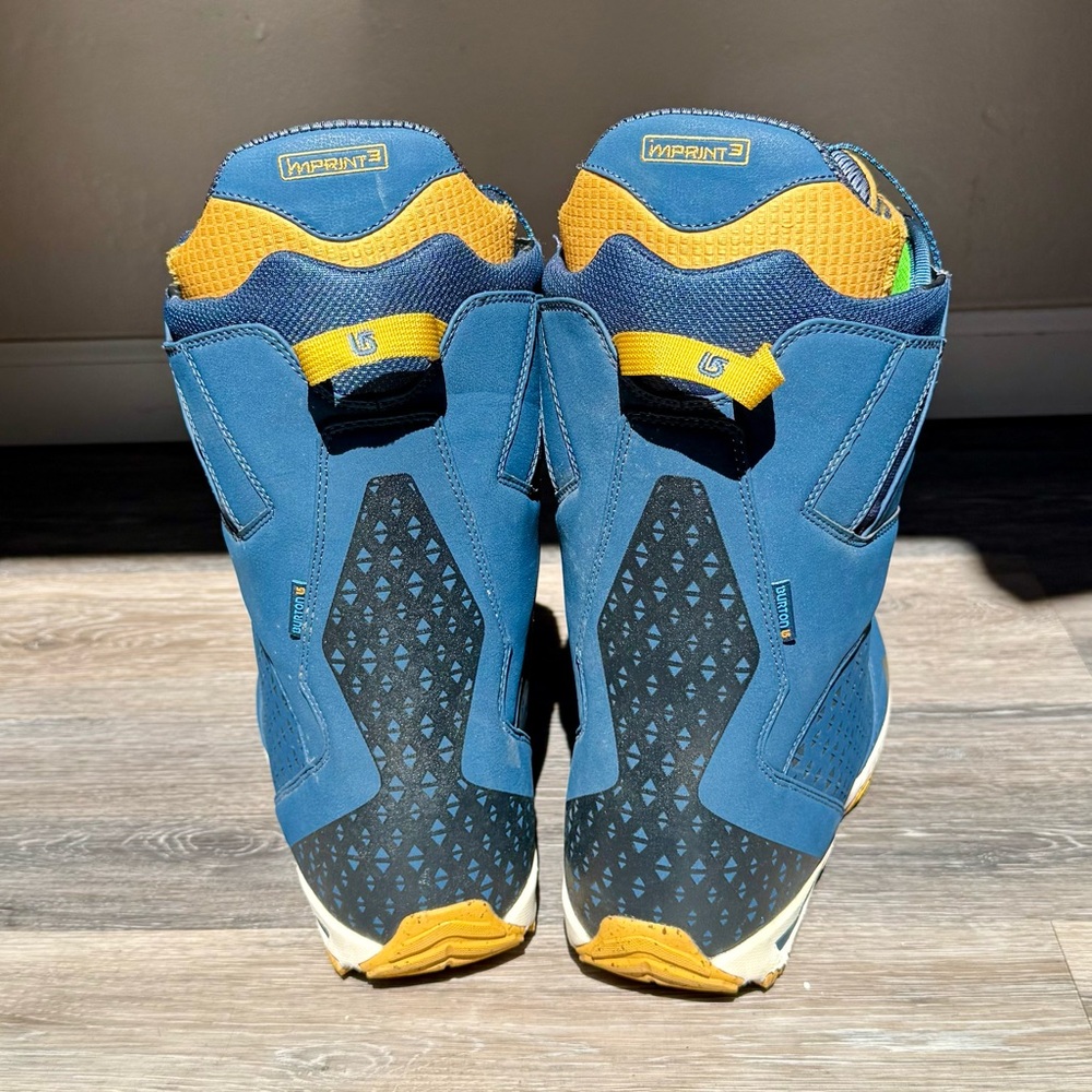 Burton Imperial Men's Blue and Yellow Snowboard Boots Size 11 - Picture 8 of 12